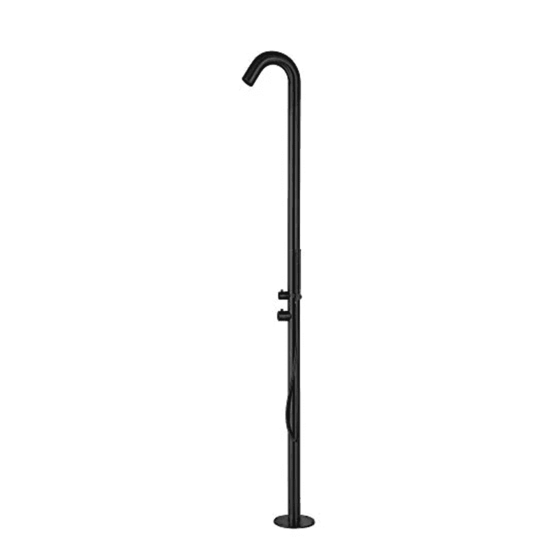 Heatgene Black Stainless Steel Freestanding Outdoor Shower with Handheld Shower for Outside/Swimming Pools