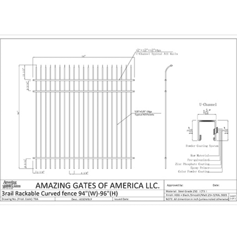 Amazing Gates Arrow Rackable Fence Panel Choose a Size DH-FN-ARO-RACK-6