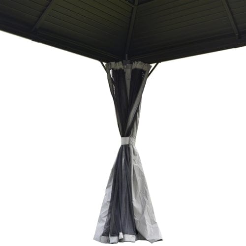 Aleko Aluminum and Steel Hardtop Gazebo with Mosquito Net 10 x 10 Feet Black - GZM10X10-AP