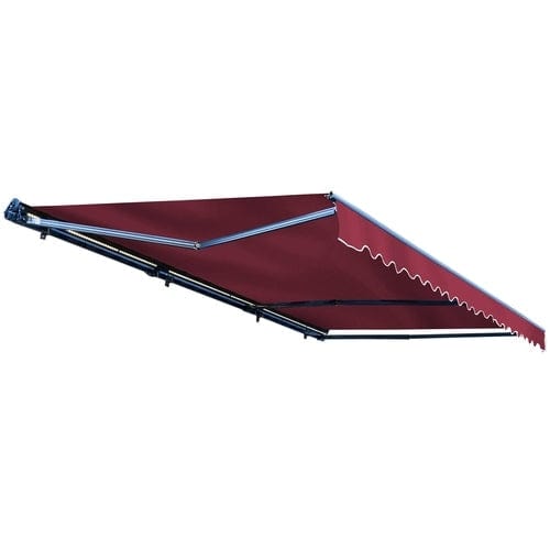 Aleko Half Cassette Motorized Retractable LED Luxury Patio Awning - 13 x 10 Feet - Burgundy AWCL13X10BURG37-AP