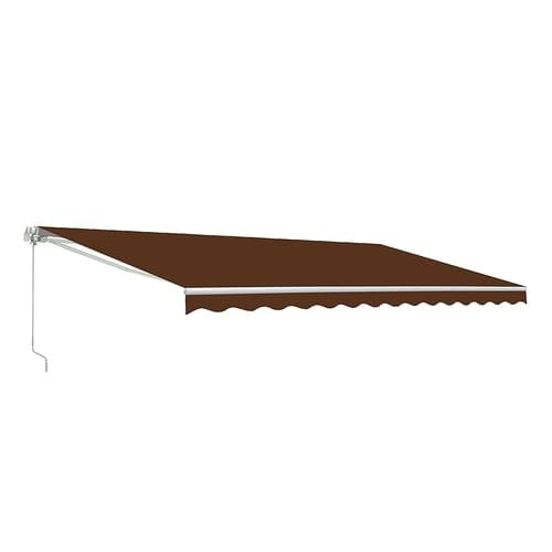 Aleko Motorized Retractable Patio Awning 16 x 10 Feet Brown - AWM16X10BROWN36-AP