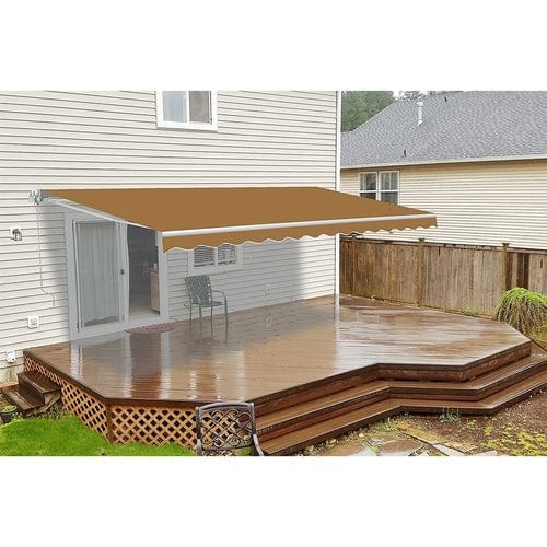 Aleko Motorized Retractable Patio Awning 16 x 10 Feet Sand - AWM16X10SAND31-AP