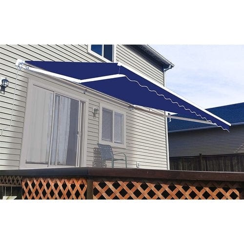 Aleko Motorized Retractable Patio Awning 16x10 Feet Blue - AWM16X10BLUE30-AP