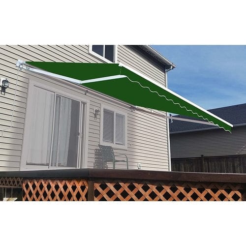 Aleko Motorized Retractable Patio Awning 16 x 10 Feet Green - AWM16X10GREEN39-AP