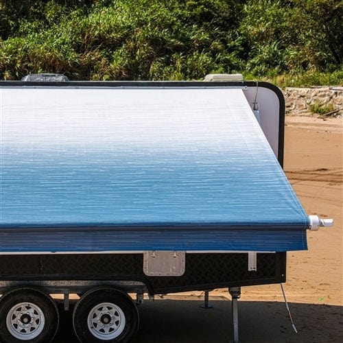 Aleko Motorized Retractable RV Awning 13 x 8 Feet Blue Fade - RVAWM13X8BLUE24-AP