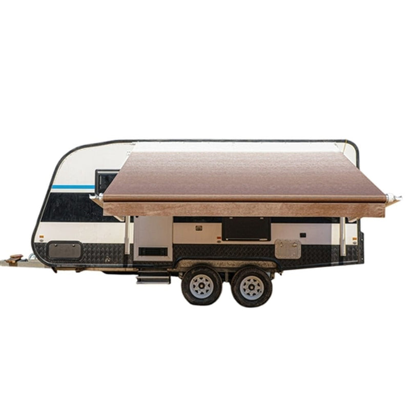 Aleko Motorized Retractable RV Awning 13 x 8 Feet Brown Fade - RVAWM13X8BRN13-AP