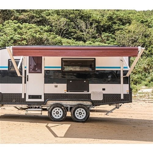 Aleko Motorized Retractable RV Awning 13 x 8 Feet Burgundy Fade - RVAWM13X8BUR25-AP