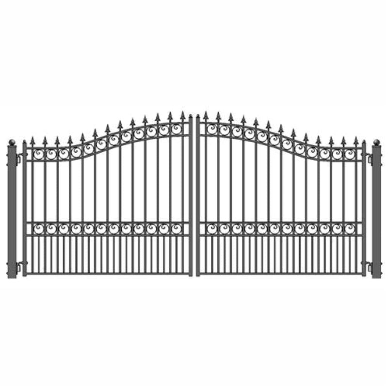 Aleko Steel Dual Swing Driveway Gate London Style 12 x 6 ft - DG12LOND-AP