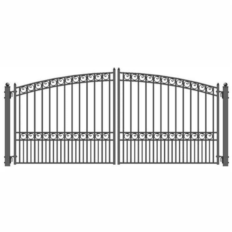 Aleko Steel Dual Swing Driveway Gate Paris Style 12 x 6 ft - DG12PARD-AP