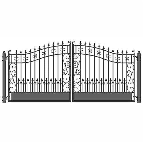 Aleko Steel Dual Swing Driveway Gate Venice Style 16 x 6 ft - DG16VEND-AP