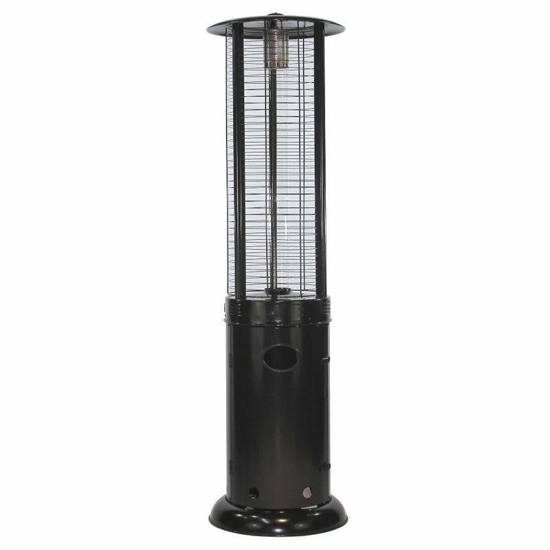 RADtec Ellipse Flame 78-Inch Tall Black Propane Patio Heater with Clear Glass (80-LLP-PT-HTR)