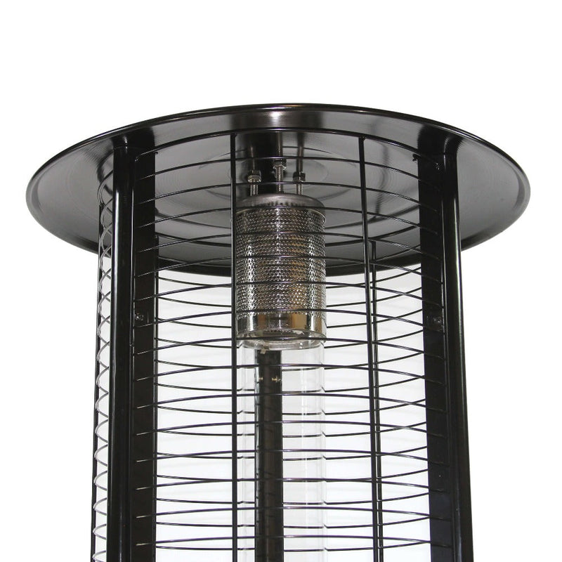 RADtec Ellipse Flame 78-Inch Tall Black Propane Patio Heater with Clear Glass (80-LLP-PT-HTR)